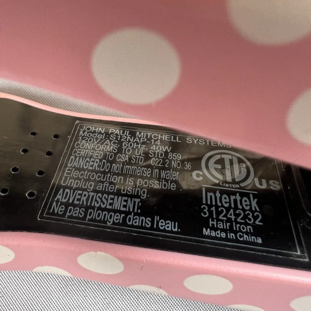 Paul Mitchell Express Ion Smooth S12NAP-14 Pink Polka Dot Flat Iron Tested